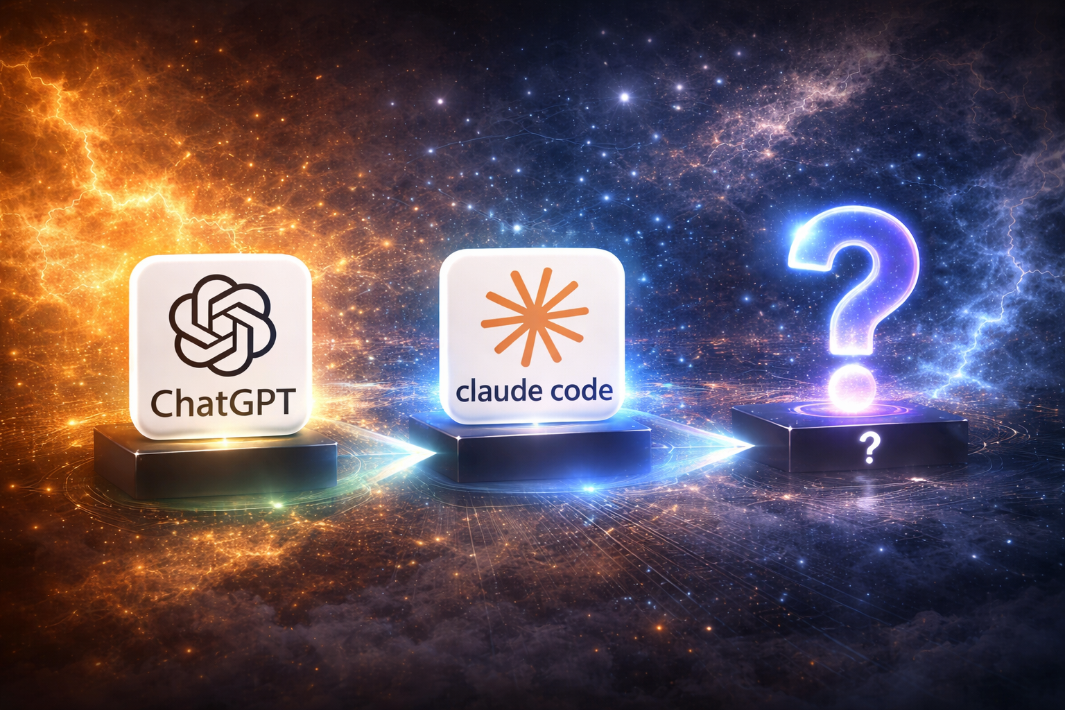 ChatGPTからClaudeへと次々と進化するAIツールを示す画像